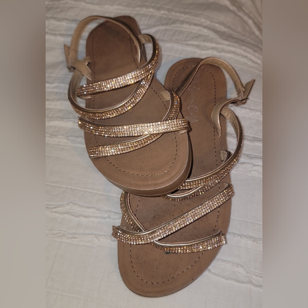 Jessica Carlyle Women's Pink Rhinestone Sandals